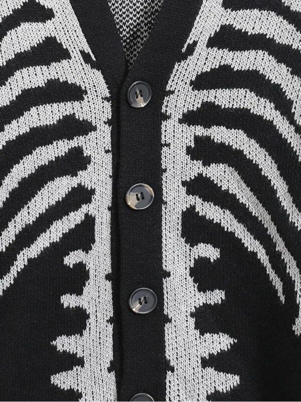 S68b3ac6fb85d4c79abde24be8db30bb2f.jpg Men's Skeleton Pattern Cardigan Sweaters, Gothic Long Sleeve Unisex Outwear Knitted Coats