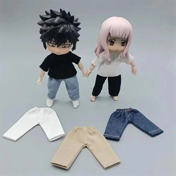S68b44f7eec734be19f8d7164fa1ed350d.jpg Clothes Trousers T-shirt For 1/11 OB11 Dolls For 1/12 Bjd/GSC Doll Denim Pants DIY Obitsu 11 Doll Clothes Accessories Toys