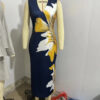 Sexy Print V-Neck Dress Women Sleeveless Maxi Female Dress 2025 Spring Summer Vacation Lady Robe