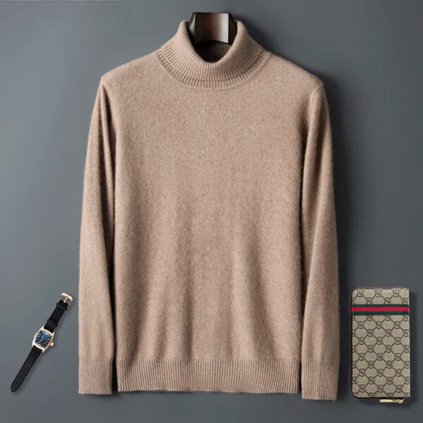 S69c08969fb9548feabcedb974609db31o.jpg 100% Male Mink Cashmere Sweater Solid Color Turtleneck Thick Autumn And Winter Loose Large Size Turtleneck Wool Bottoming Shirt