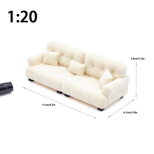 S69e37da04f1e4e4881d60b912724a5615.jpg Dollhouse Simulation Flocking Sofa Model Dollhouse Mini Living Room Furniture Decoration Accessories Pretend Play Toys