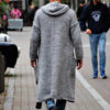 Sweater Men's Trench Coats Knitted Long Sleeve Button Knit Hooded Cardigan Fall Winter Men Overcoats Streetwear Vintage Sweaters