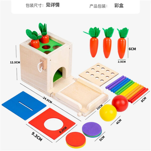 S6a0d5e0d7d8840c0a0e192b92ddea7b1B.jpg 4-in-1 Coin Ball Box Multi-function Stick Pull Radish Game Montessori Color Matching Building Block Kid Puzzle Box Toy