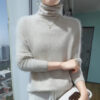 S6a875a1f8ebb4ec6858adbbb60b2575fM.jpg Autumn And Winter New 100% Pure Mink Cashmere Sweater Women's Pile Collar Pullover Slim Sweater Knitted Bottoming Shirt