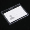 Acrylic Working Permit Case Finger Pull Push Style ID Tag Name Badge Holder Employee's Pass Work Card Holder Case