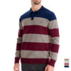 AIOPESON Mens Strip Cotton Button-up Polo Collar Sweater Knit Casual Business Sweaters for Men