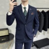 S6bc1ae87aa654e829bdc5fdd79d7ccc2a.jpg ( Jacket + Vest + Pants ) High-end Brand Boutique Fashion Solid Color Mens Casual Business Suit 3Piece Set Groom Wedding Dress
