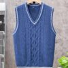 S6bc2ae5049fd4b29946924d1e8ec9c04X.jpg ShiSho original men's striped versatile home casual basic comfortable autumn & winter warm V-neck knitted sweater vest