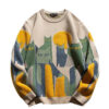 S6c12519ab73f49319707a8fae33fa380Y.jpg 2024 Autumn Knitted Sweater Men Women Winter Harajuku Cartoon Full Cat Print Pullover Vintage Causal Loose Sweaters Streetwear