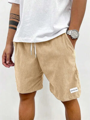 S6c2eae20355d470586f6f66dac47a36a9.jpg Summer Men Corduroy Sweatpants Casual Shorts Men's Beach Shorts Basketball Short Trousers Solid Color Label Sportswear Men