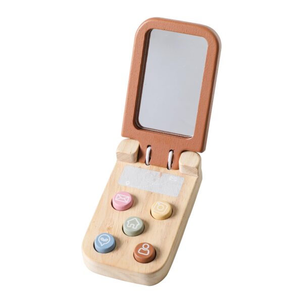 Montessori Baby Toys Cartoon Flip Cell Phone With Mirror Children Fingers Press And The Senses Touch The Toy Mobile Key Learning