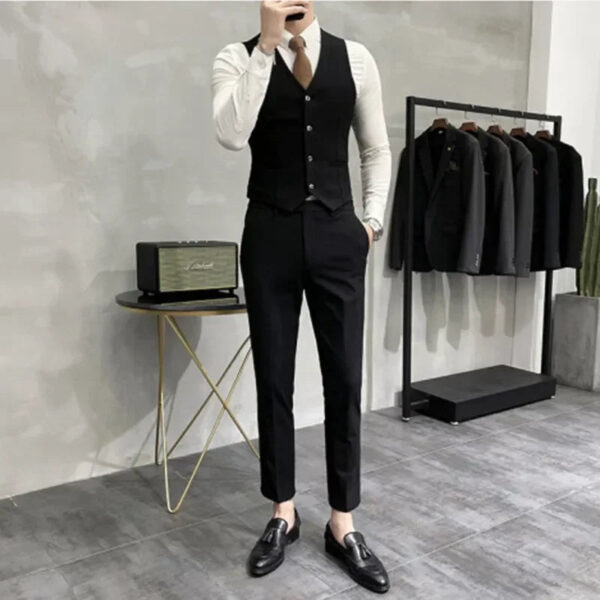 S6c5ccbccd046489881b0a03e119849370.jpg ( Jacket + Vest + Pants ) High-end Brand Boutique Fashion Solid Color Mens Casual Business Suit 3Piece Set Groom Wedding Dress