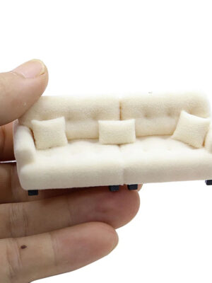 Dollhouse Simulation Flocking Sofa Model Dollhouse Mini Living Room Furniture Decoration Accessories Pretend Play Toys