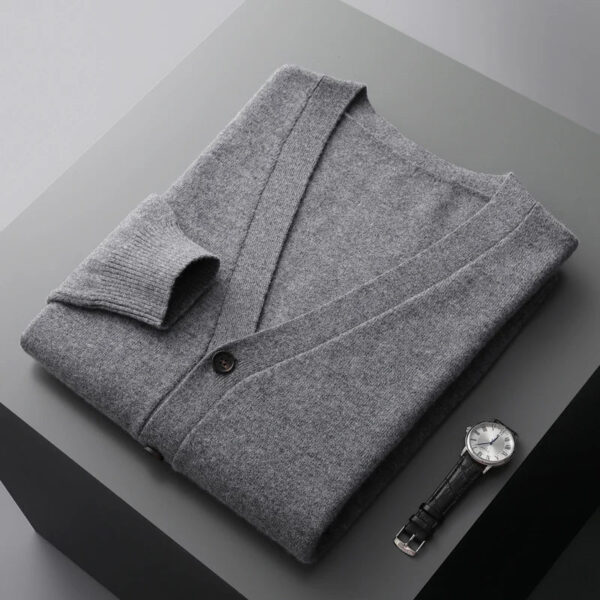 S6d3906972152403aafa5b016e65c9536i.jpg 100% merino wool Men's Cardigan Cashmere Sweater Autumn And Winter Knitted Jacket Solid Color Long-Sleeved High Quality Top