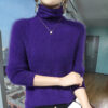 S6d70510a2a1b4b42ac16771506076b21K.jpg Autumn And Winter New 100% Pure Mink Cashmere Sweater Women's Pile Collar Pullover Slim Sweater Knitted Bottoming Shirt