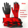 6 Pairs Work Gloves Resistant Anti Slip Professional Working Protective Gloves Men Women Gardening Construction Mechanic Factory