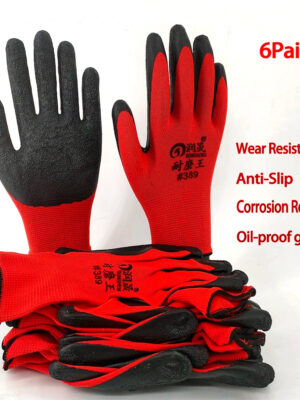 6 Pairs Work Gloves Resistant Anti Slip Professional Working Protective Gloves Men Women Gardening Construction Mechanic Factory
