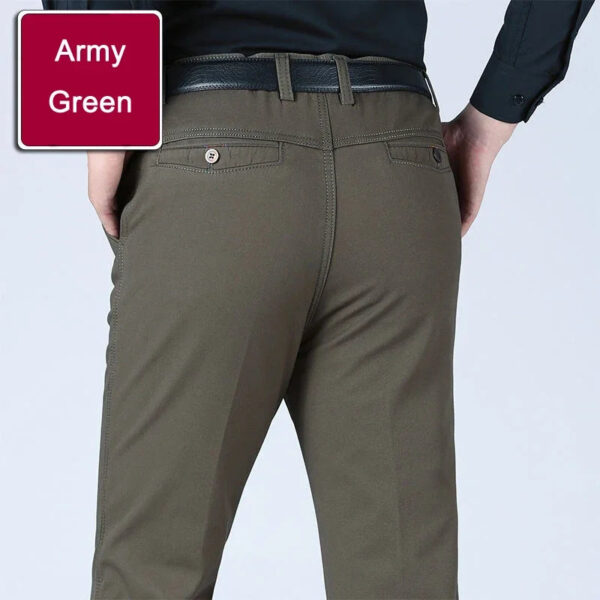 S6dba0e26a4f54c72a249f468c5ef033eF.jpg New Arrival 100% Cotton Summer Autumn Men's Casual Pants Fashion Solid Black Beige Gentle Thicken Trousers Brand Smart Suit Pant
