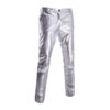 Hot Stamping Glossy Casual Suit for Men Slim Fit 2 Piece Solid Shiny Party Gold Silver Black Suit for Men Blazer Jacket & Pants