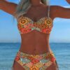 S6e2e95039fc443cfa98e1ea615176e9ap.jpg Women's 2026 Summer Bohemian Paisley Print 2 Piece Bikini Set Spaghetti Strap Side Tie Beach Bathing Suit Swimwear