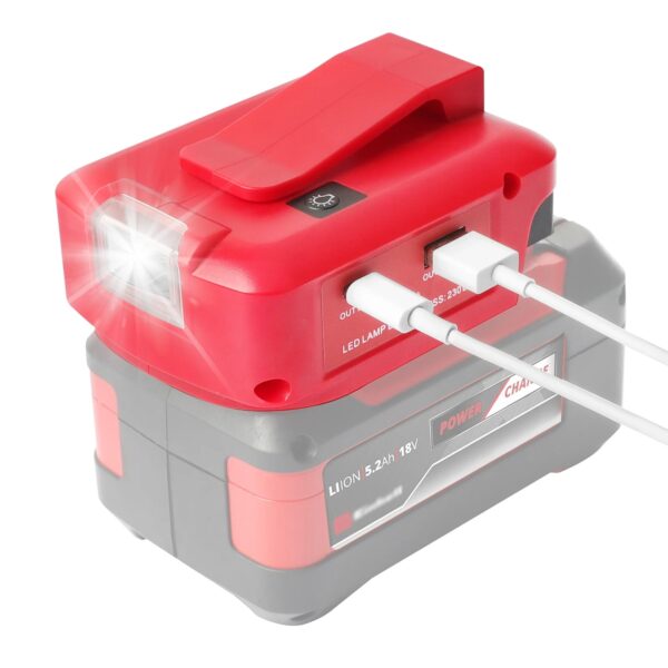 S6e4d4d0cc72f443fb257c890d07a0ed0U.jpg Adaptor For Einhell 18V Li-ion Battery PX-BAT4 4511396 /4511330 /4512042 to DC 12V 3.0A PD 22.5W QC3.0 USB C