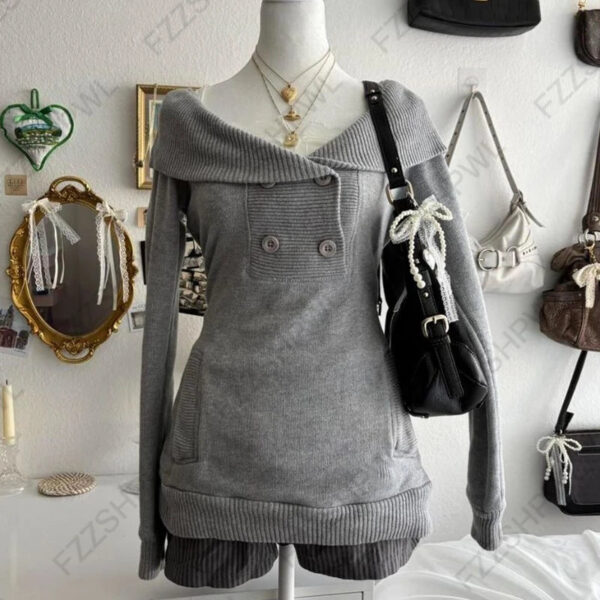 S6eaa88d6a06f4855af10ba9ca56cd65cV.jpg 2025 Autumn Winter Long-Sleeve Fashion Women's Cardigan Sweater Knitted Coat Short Casual Single Breasted Korean Slim Female Top