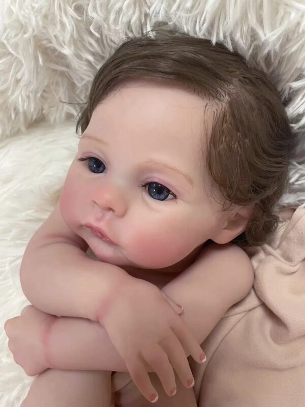 S6f05b79460c04efa98fe50bb80a1c82eG.jpg 18inch Meadow Reborn Doll Kit Unassembled Lifelike Multiple Layers Painting Doll Parts Visible Veins Hand Rooted Short Hair