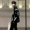 S6f1265870c214227a11092fb200ec907g.jpg Men's Clothing Cardigan Knit Sweater Male Black Striped Korean Autumn Clothes V Neck Best Selling Products 2025 Y2k Streetwear A
