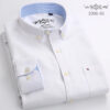 S6f449dfc7f5a4dc98aae5c3157a4fbcb8.jpg New in shirt Cotton long-sleeve shirts for men slim fit formal plain tops single pocket solid color office tops fashion clothes