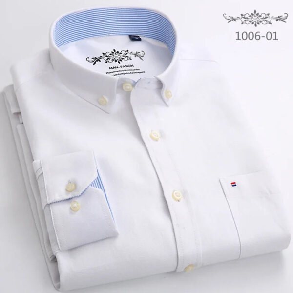 S6f449dfc7f5a4dc98aae5c3157a4fbcb8.jpg New in shirt Cotton long-sleeve shirts for men slim fit formal plain tops single pocket solid color office tops fashion clothes