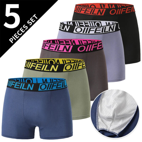 S6f71c8de05d4419590fd03dadfc20d28F.jpg 4/5Pcs European and American Size MEN'S Printed Fashion Boyshort Comfortable MEN'S Waist plus Size Underwear Sexy Swimming Trunk
