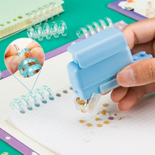 S7026318a71464fc196f37c5b76301f6dd.jpg Fromthenon 5 Holes Puncher Loose Leaf Notebook Paper Mini Puncher Loose-leaf Binding Student Office Stationery Supplies