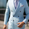 High Quality Brown Men's Suits Double Breasted Bespoke Double Breasted Peaked Lapel Formal Blazer Slim Fit 2 Piece Jacket Pants