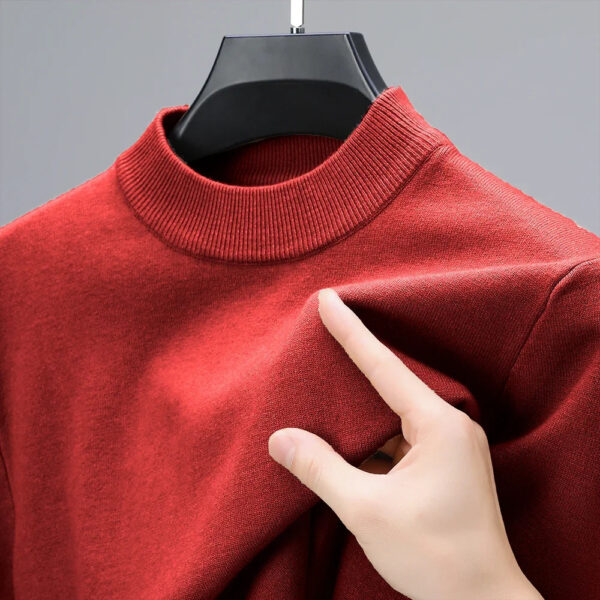 S70a1370f304d4da099cb2da5d27e29a3E.jpg Half Turtleneck Knitwear Sweater New Autumn/Winter Mock Neck Sweatshirts Solid Color Pullovers Man Brand Casual Mens Clothing