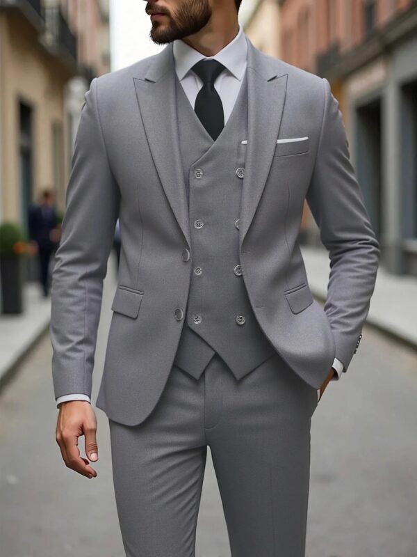 Classic Wedding Tuxedos Slim Fit Bridegroom For Men 3 Pieces Groomsmen Suit Male Formal Business Men Suits(Jacket+Vest+Pants)