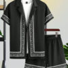 Shirt Set Men's Summer 3D Printed Shirt And Shorts Set Men's And Women's Fashion Casual Fresh Simple Lapel Hawaiian Shirt
