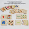 Wooden Number Matching Puzze Toys Montessori Early Education Digital Pattern Thicken Blocks Game for Baby Festival Gift Toy