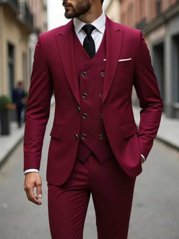 Classic Wedding Tuxedos Slim Fit Bridegroom For Men 3 Pieces Groomsmen Suit Male Formal Business Men Suits(Jacket+Vest+Pants)