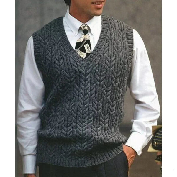 S7163c4cba0874a909cc8168387336910q.jpg 2026 Men's Autumn Winter Warm Casual Knitted Sweater Vest Sleeveless V Neck Fleece Western Sweaters for Men Sueter Para Hombre