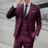 S7186f1c3f3dc4018ab00f70685895697y.jpg Suit (Blazer+ Vest + Trousers) Men's Fashionable Gentleman Business British Style Solid-color Banquet Host Casual Wedding Suit