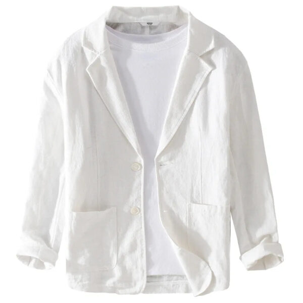 S7195319ee5074d2aaaef4fd77ca8e6afY.jpg Y803 Spring Autumn Good Quality Linen Blazer For Men Business Casual Solid Color Simple Double Buttons Thin Male Suits Jackets