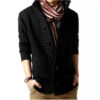 Cardigan Solid Men Single Breasted Sweater Turn Down Collar Sweaters Long Sleeve Loose Fit High Street Buttons Slight Strech