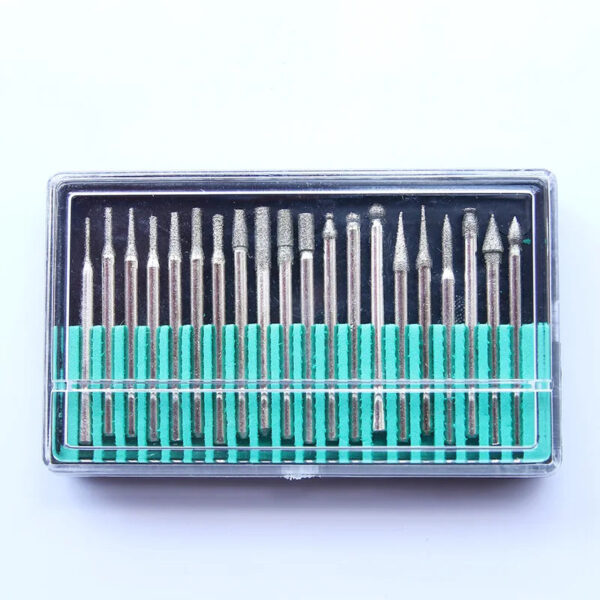 30PCS 3.0mm Mini Drill Bits Diamond Burs Grinding Wheel Abrasive Shank Wood Stone Engraving for Dremel Power Tools Accessories
