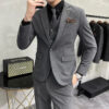S72e85f06ffb348759e1d3a74d449329bf.jpg ( Jacket + Vest + Pants ) High-end Brand Boutique Fashion Solid Color Mens Casual Business Suit 3Piece Set Groom Wedding Dress