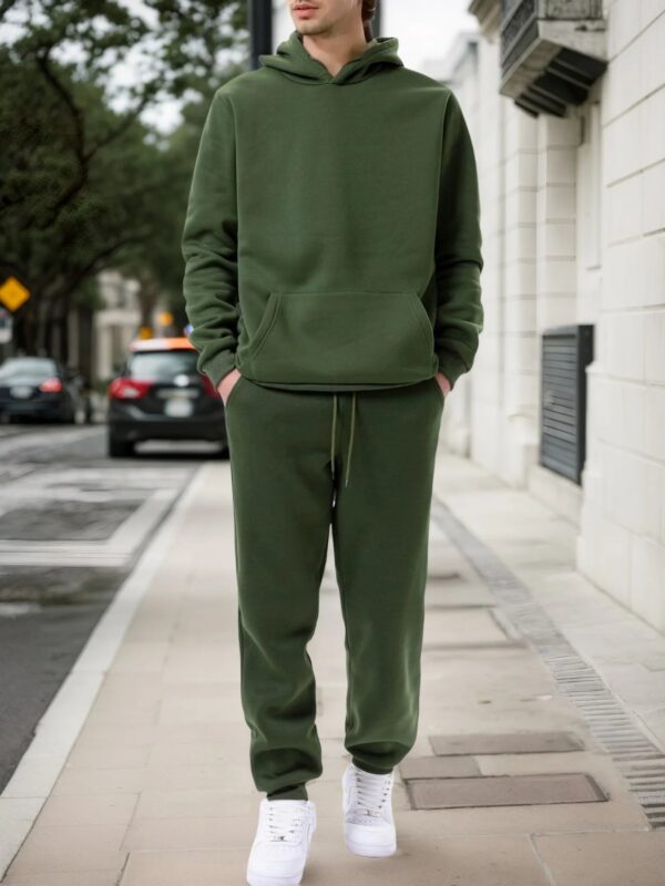 S7313fa8f853a4920956c96c2bfcee053K.jpg Men's Autumn and Winter Solid Color Hoodie+jogging Pants Two-piece Set Fashionable Outdoor Casual Sportswear Men's Tracksuit