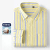 S735ba6902595408381a5be28739f90fcz.jpg New 100% Pure Cotton Oxford Men's Plaid Shirts Male Business Casual High Quality Long sleeve Shirt for Men Pocket Shirt S-5XL