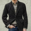 S7363e3ae4e0446e4af5078e37a425a99Q.jpg European and American Business Men's Casual Outerwear for Spring and Autumn, Fashion Button Slim Fit Corduroy Suit Coat S-XXXL