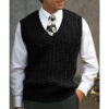 S739ecb190b4941569e40d990348637c0t.jpg 2026 Men's Autumn Winter Warm Casual Knitted Sweater Vest Sleeveless V Neck Fleece Western Sweaters for Men Sueter Para Hombre