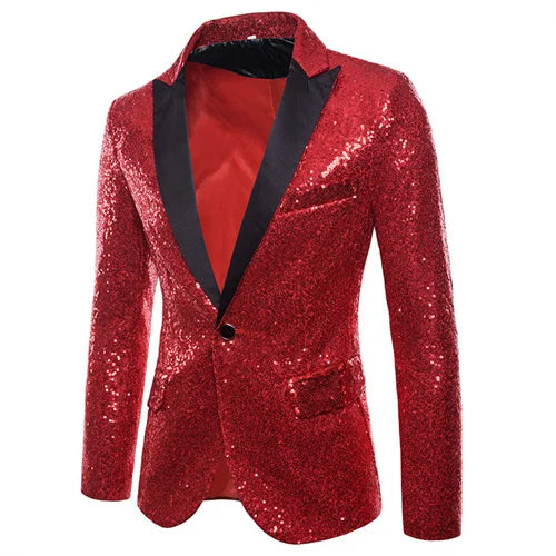 S73a5035b39cd4ddc94184a512d59aac2i.jpg Fashion Men Luxurious Sequin Plaid Suit Jacket Gold / Silver Singer Host Stage Party Loose Dress Blazer Coats