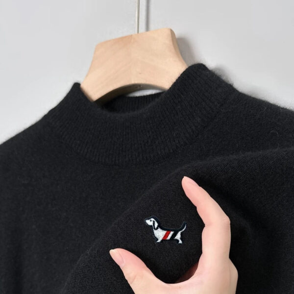 S73d207ed12fc42538e1d0a84808119ebW.jpg Hot Sale Luxury Quality Men's Knit Sweater Mock Neck Dog Embroid Pullover Autumn Winter Exquisite Fashion Soft Warm Men's Wear